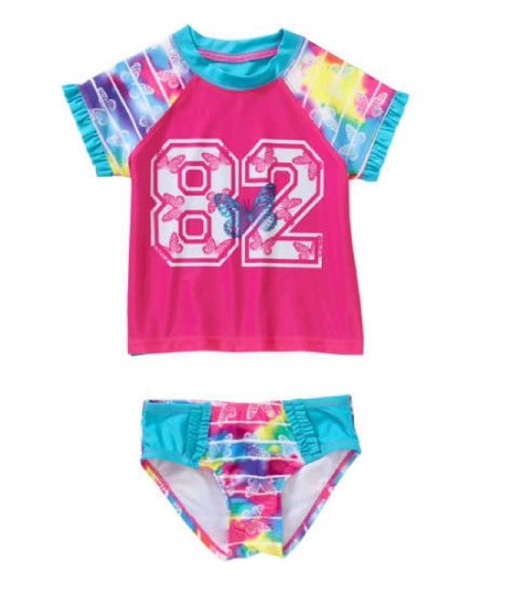 [AUSTRALIA] - Ocean Pacific OP Baby Toddler Girl Bow Detail 2-Piece Swimwear Rashguard Set 3T 82, Pink 