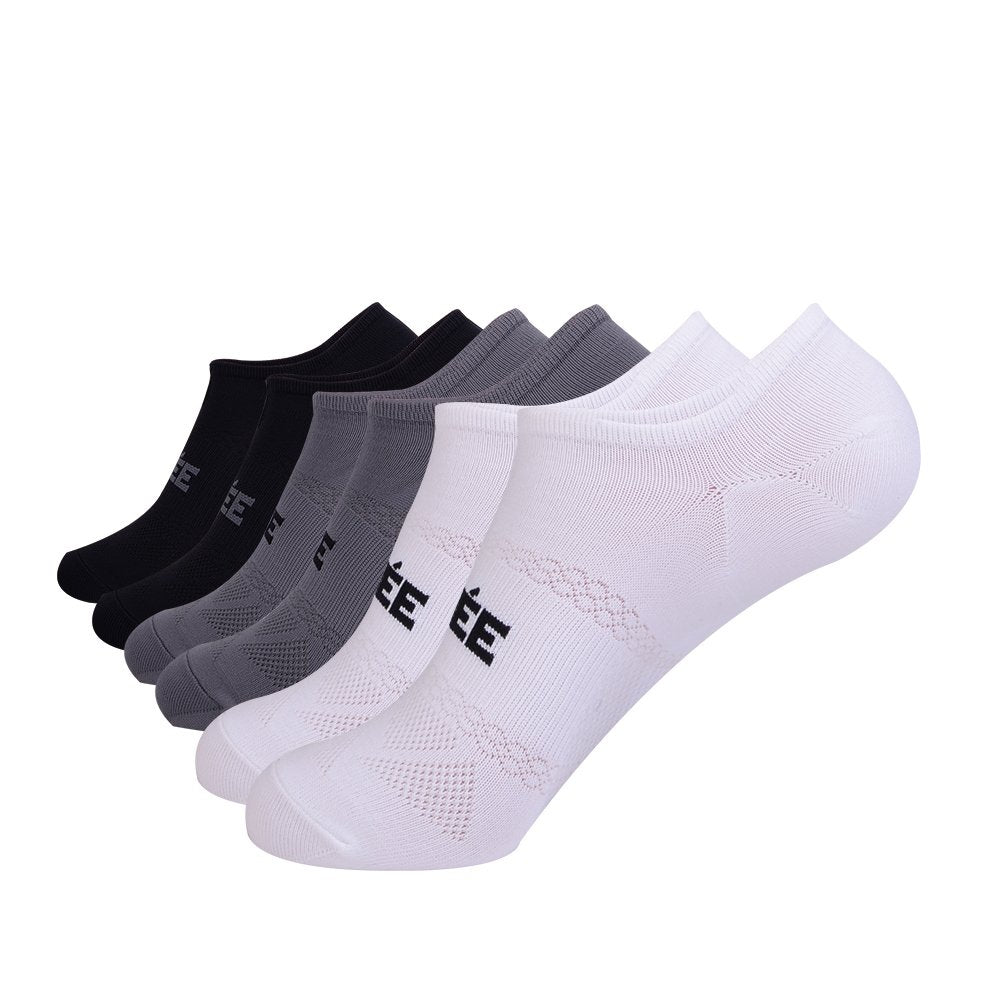 JOYNÉE Men's Athletic Non Slip No Show Short Socks with Silicone 6 Pack Black/White/Grey(6 Pairs) - BeesActive Australia