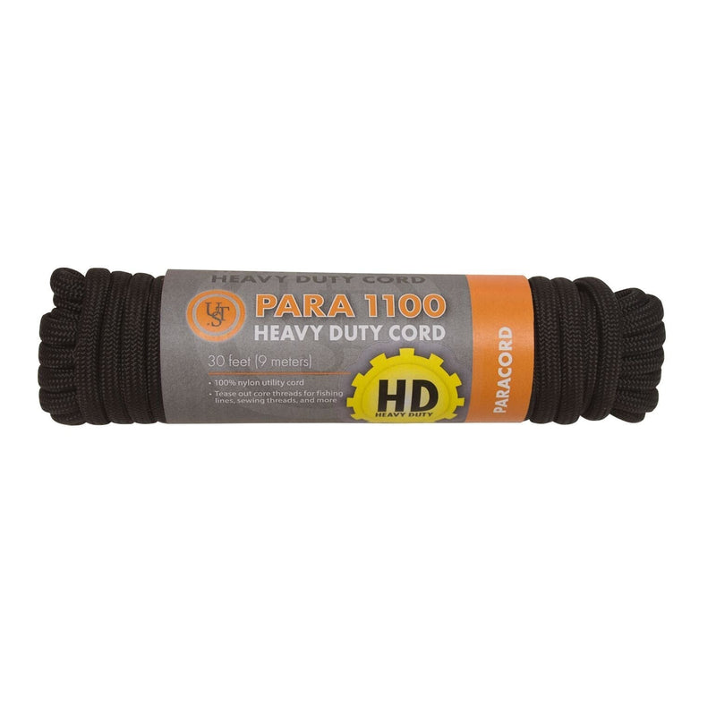 [AUSTRALIA] - ust 30 Foot Paracord with 1100lb Hank and Heavy Duty Nylon Construction for Emergency, Hiking, Camping, Backpacking or Outdoor Survival Black 