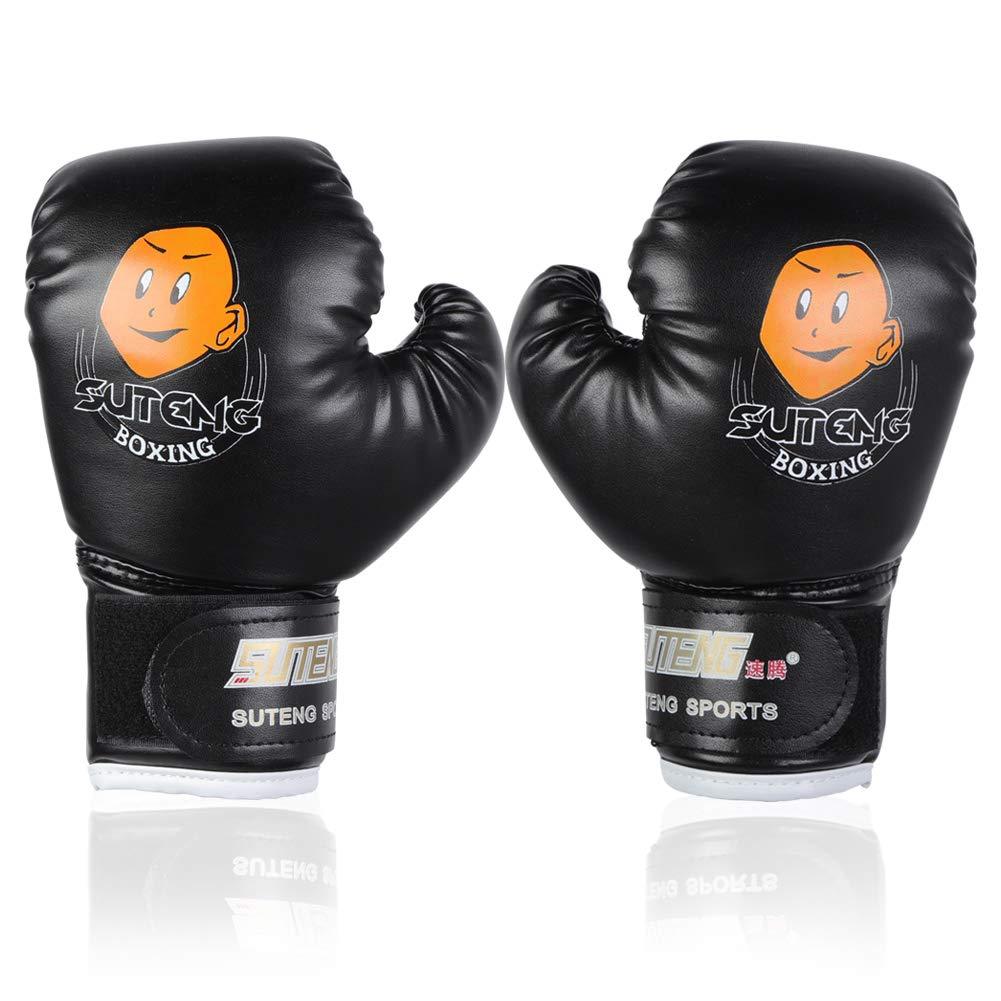 [AUSTRALIA] - VGEBY Kids Boxing Gloves,Youth Sparring Punching Training Gloves for Age 3-12 Years (Color : Black) 