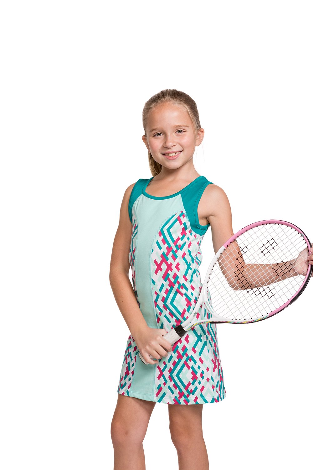 Street Tennis Club Girls Tennis & Golf Outfit with Shorts X-Large Beach Glass/Aqua - BeesActive Australia