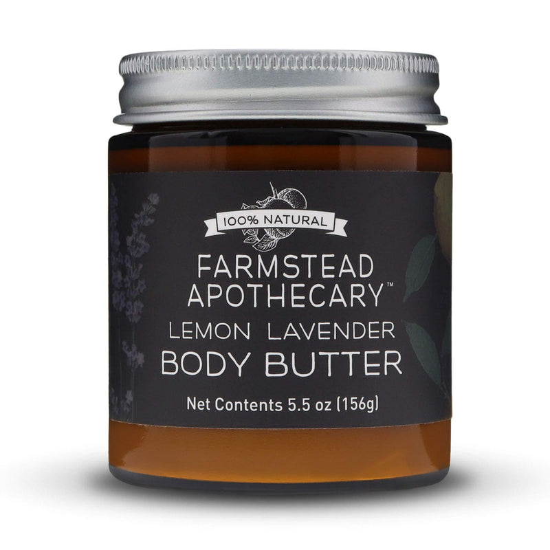 Farmstead Apothecary 100% Natural Body Butter with Organic Safflower Oil, Organic Shea Butter & Organic Vitamin E Oil, 5.5 oz (Lemon Lavender) Lemon Lavender - BeesActive Australia