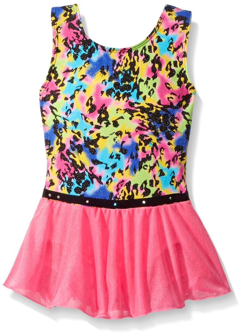 [AUSTRALIA] - Jacques Moret Girls' Classic Tank Skirted Leotard Small Shades of Animal Printed 