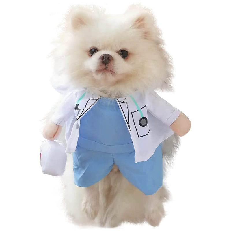 Delifur Dog Halloween Costume Dog Carrying Costume Cat Doctor Costume Pet Doctor Uniform Funny Medium - BeesActive Australia