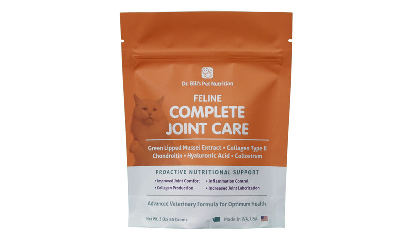 Dr. Bill’s Feline Complete Joint Care | Pet Supplement | Advanced Hip & Joint Supplement for Cats | Contains Green Lipped Mussel Extract, Collagen Type II, Chondroitin, Hyaluronic Acid, and Colostrum - BeesActive Australia
