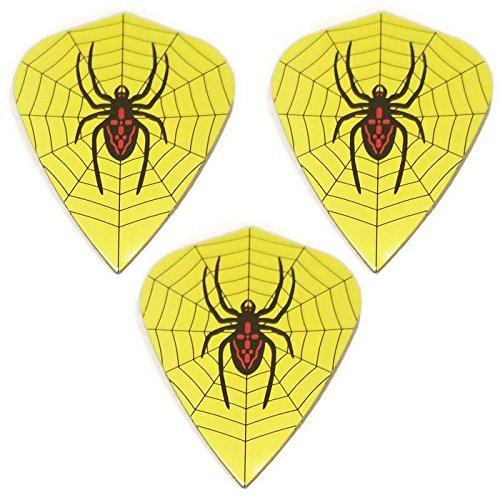 [AUSTRALIA] - Designa Yellow Spider Web Kite 75 Micron Strong Standard Dart Flights (1 Set) 