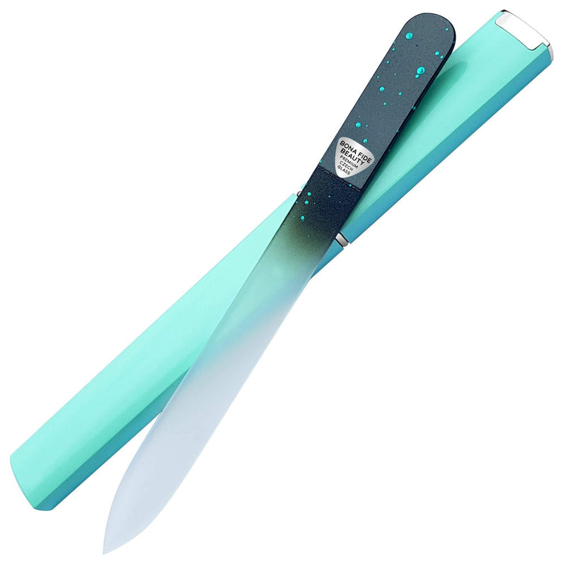 Manicure Glass Nail File with Case for Gentle, Precision Filing, Expertly Shape Nails & Enjoy a Smooth Finish - Bona Fide Beauty Pastel Premium Czech Glass File - BeesActive Australia