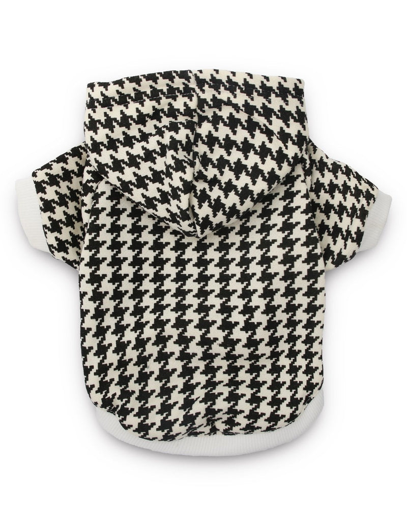 DroolingDog Dog Fleece Sweatshirt Cat Clothes Winter Dog Hoodie for Small Dogs Medium (5.5-8.8lb) Houndstooth - BeesActive Australia