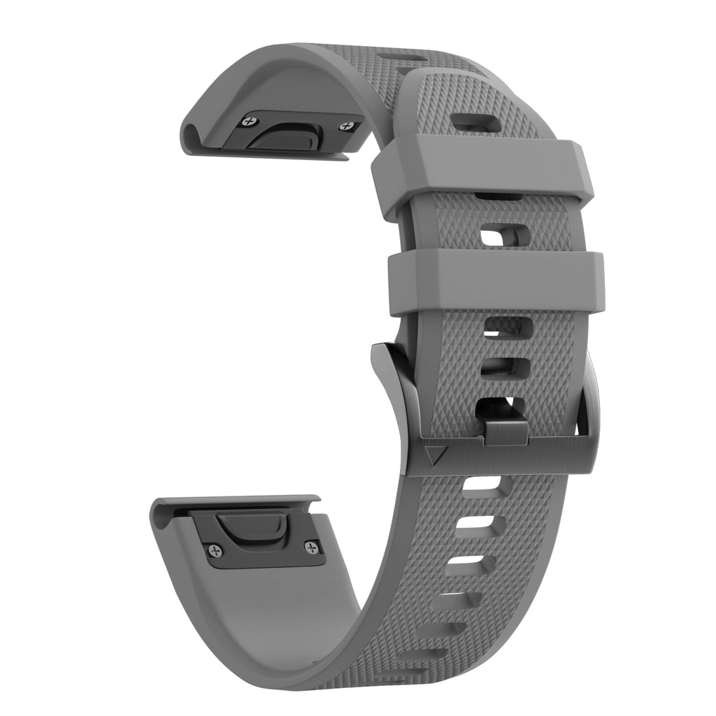 ANCOOL Compatible with Fenix 5 Band Easy Fit 22mm Width Soft Silicone Watch Bands Replacement for Approach S62/Quatix 6/Fenix 5 Plus/Fenix 6/Fenix 6 Pro/Fenix 7 Smartwatch (Grey) Grey - BeesActive Australia