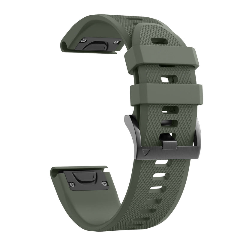 ANCOOL Compatible with Fenix 5 Band Easy Fit 22mm Width Soft Silicone Watch Strap Replacement for Fenix 5/Fenix 5 Plus/Forerunner 935/Approach S60/Quatix 5 - Army Green - BeesActive Australia