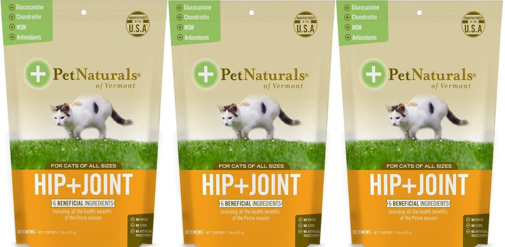 (3 Pack) Pet Naturals of VT Hip + Joint Supplements for Cats - BeesActive Australia