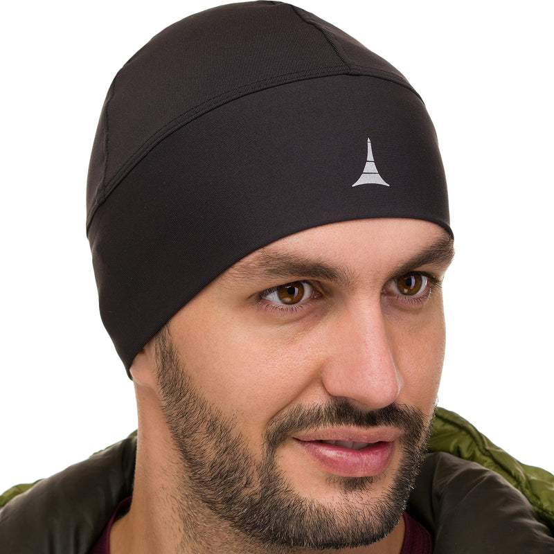 Helmet Liner Sweat Wicking Skull Cap Beanie. Ultimate Performance Moisture Wicking. Fits Under Helmets American Black - BeesActive Australia