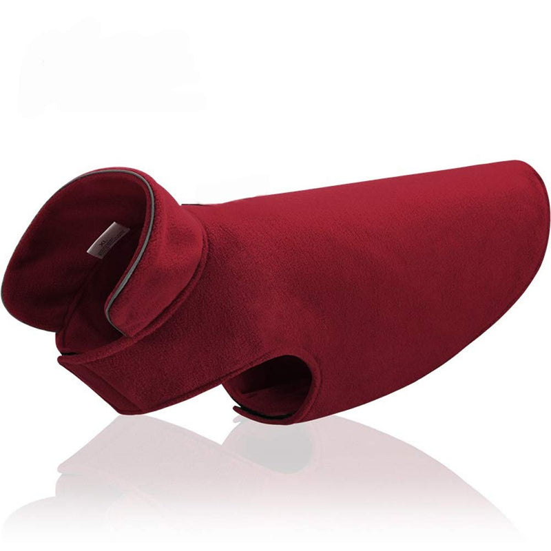 BONAWEN Fleece Dog Coat Winter Pet Jacket Reflective for Cold Weather for Large Medium Small Dogs 3Xl:chest girth 30-37.4",body 22.8" Red - BeesActive Australia