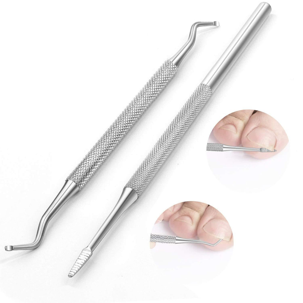 Ingrown Toenail File and Spoon Nail Cleaner Set Stainless Steel Toe Cleaner Tool for Salon Home Use Nail Lifter Double Side Manicure Nail File Kit Foot Care - BeesActive Australia