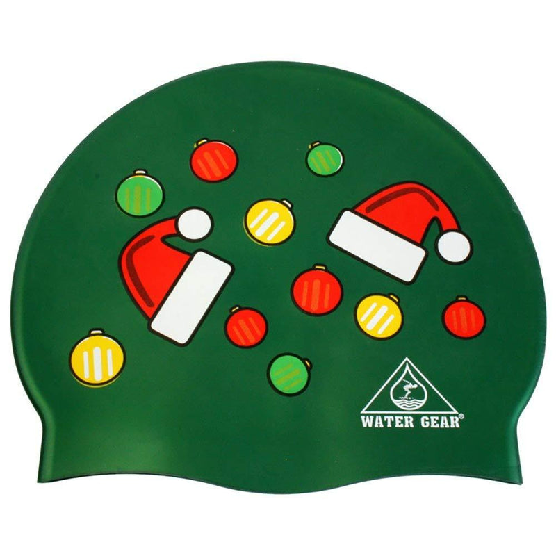 [AUSTRALIA] - Water Gear Santa Hat Ornament Graphic Silicone Swim Cap Green 