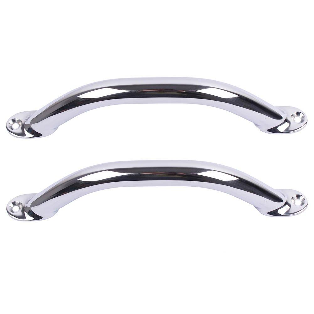 [AUSTRALIA] - 2PCS Boat Handrail Grab Handle Polished Stainless Steel Round Tube - 9" Long 