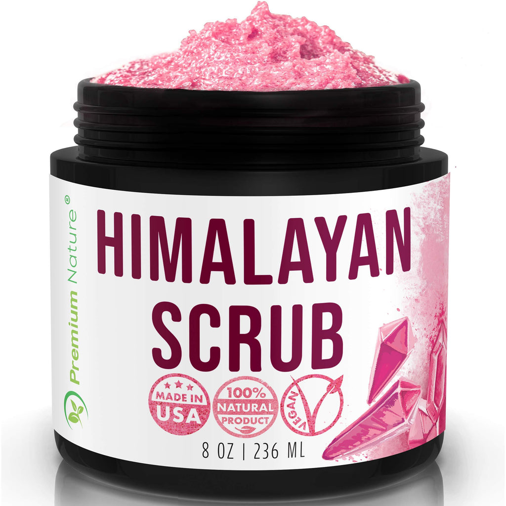 Himalayan Salt Exfoliating Body Scrub - Face Hand Lip Foot & Body Shower Scrub with Pink Sea Salt Essential Oil Acne Scar Treatment Natural Skin Care Exfoliator Mens Facial Scrubber Cellulite Remover - BeesActive Australia