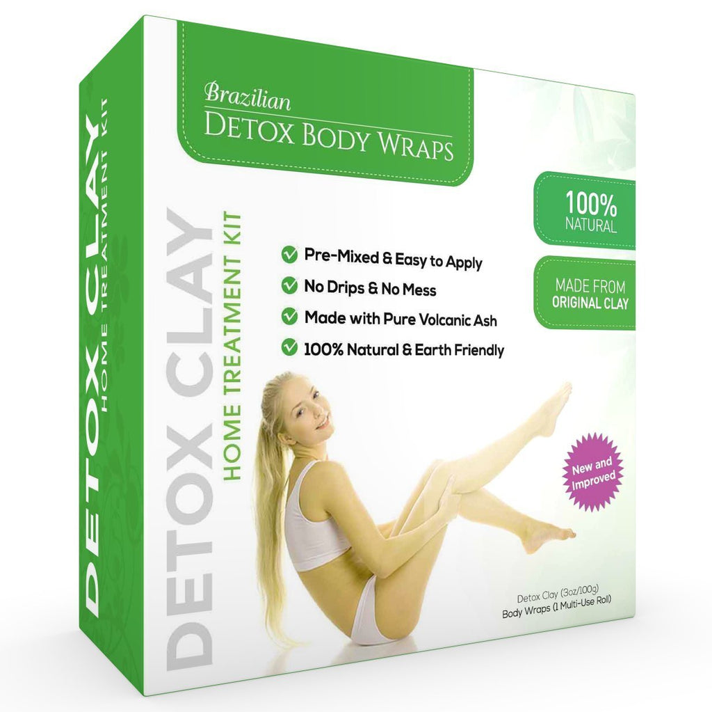 Brazilian Detox Clay Body Wraps [8-Applications] Slimming Home Spa Treatment for Cellulite, Weight Loss, Stretch Marks | Natural, Purifying Detoxifier for Smooth, Toned Skin (8 Pack) - BeesActive Australia