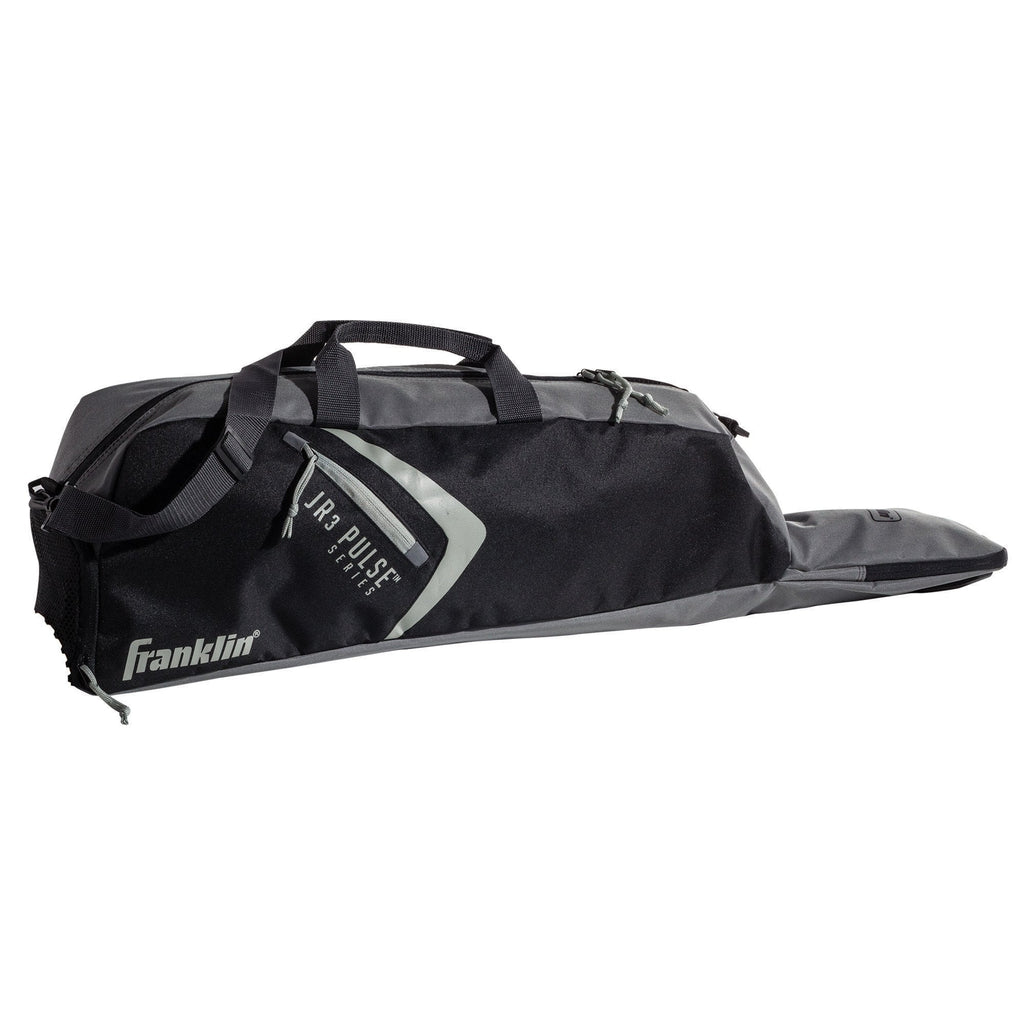 [AUSTRALIA] - Franklin Sports JR3 Pulse Sport Equipment Bag - Tote Bag for Baseball, T-Ball and Softball Equpiment - Holds Bat, Helmet, & Glove Black/Gray 