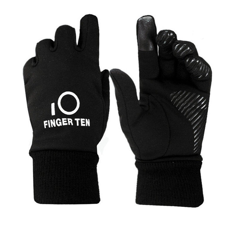 FINGER TEN Winter Gloves for Kids Touchscreen Boys Girls Running Cycling Pair, Youth Lightweight Warm Thermal Touch Screen Gloves for Texting Hiking Skating Black Small - BeesActive Australia