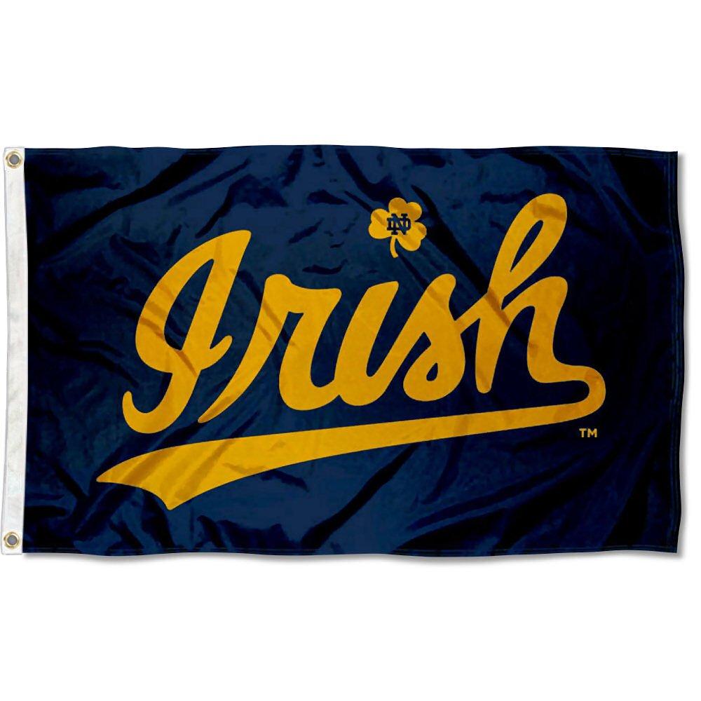 College Flags & Banners Co. Notre Dame Fighting Irish Cursive Irish Flag - BeesActive Australia