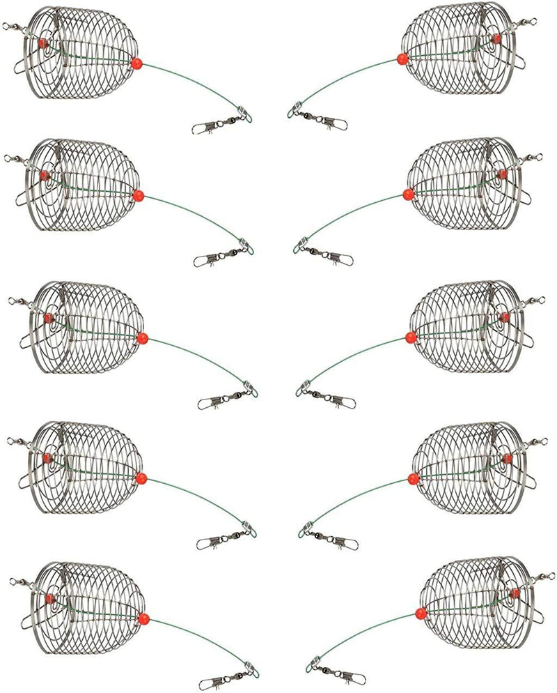 [AUSTRALIA] - Mimilure 10Pcs/Pk Carp Fishing Bait Trap Cage Feeder Basket Holder Coarse Lure Feeder Carp Fishing Tackle Kit,Size L/M/S Available Medium 