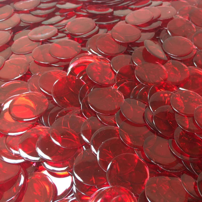 MR CHIPS Plastic Bingo Chips 1000 Count | Transparent Red Counting Chips | 3/4 Inch 0.75 Inch - BeesActive Australia