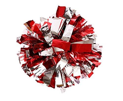 [AUSTRALIA] - PUZINE 13'' Cheering Squad Spirited Fun Cheerleading Kit Cheer Poms Pack of 2(100g) red with silver 