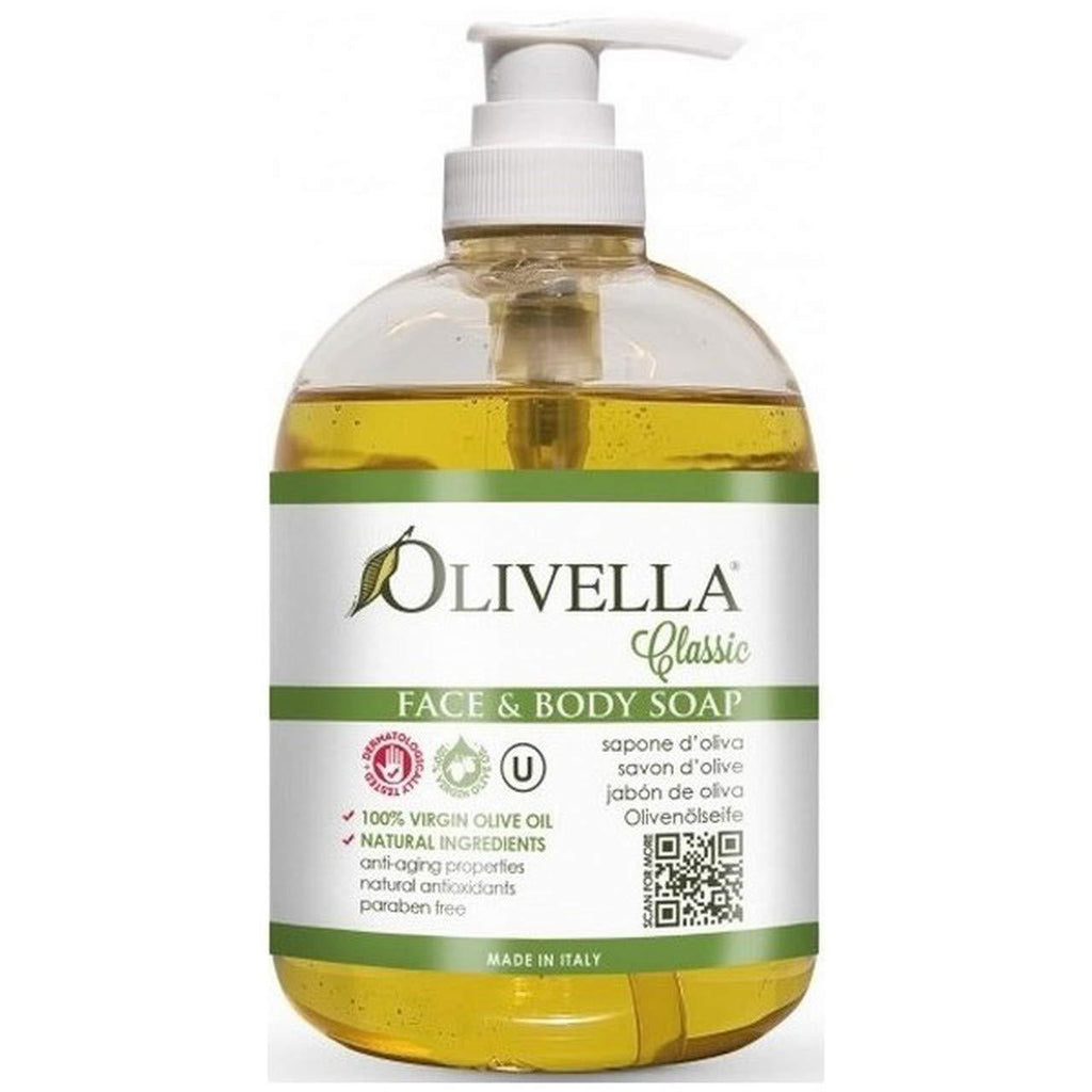 Olivella Face & Body Liquid Soap Pump - RAW Fragrance Free - BeesActive Australia