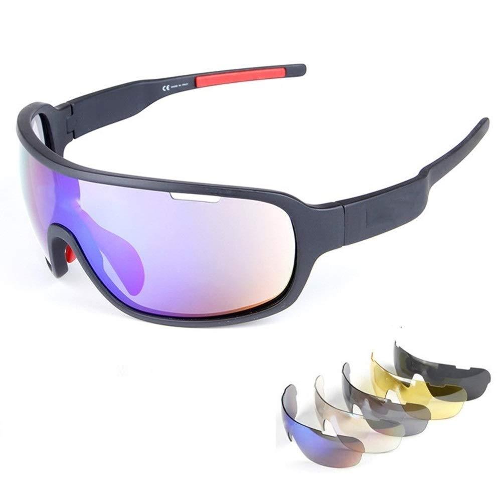 Lorsoul Polarized Sports Sunglasses With 5 Interchangeable Lenes for Men Cycling Black - BeesActive Australia