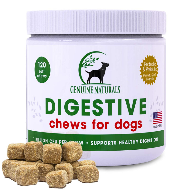 Digestive Supplement for Dogs Best Probiotic for Dogs That Helps with Diarrhea Upset Stomach Bad Breath and Constipation by Genuine Naturals120-Count - BeesActive Australia