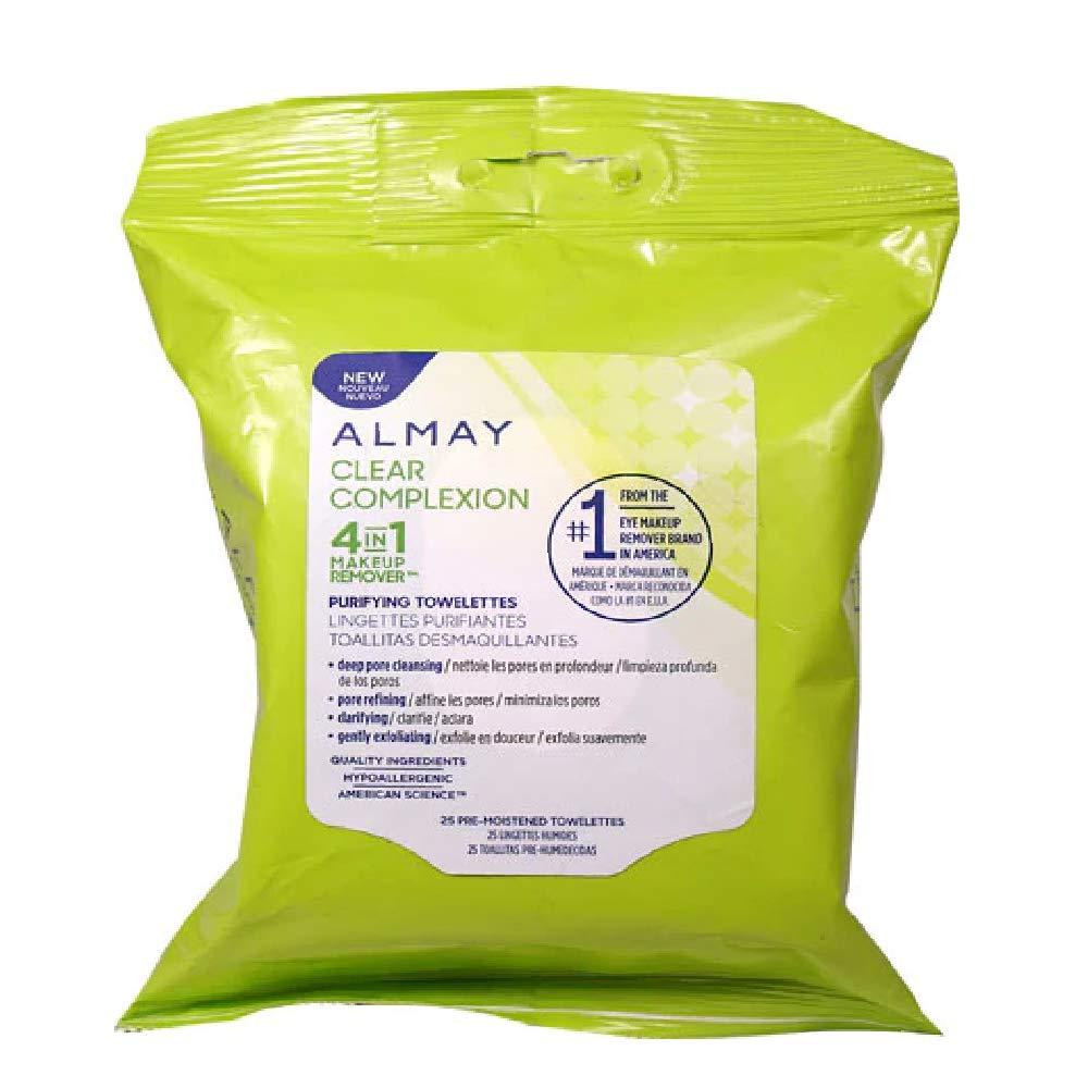 Almay Clear Complexion 4 in 1 Makeup Remover, 25 Towelettes (Pack of 3) - BeesActive Australia