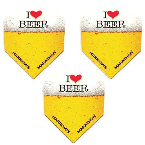 [AUSTRALIA] - Art Attack Harrows Marathon I Love Heart Beer & Darts 100 Micron Extra Strong Dart Flights (1 Set) 