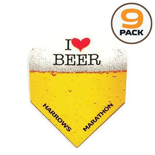 [AUSTRALIA] - Art Attack 9 Pack Harrows Marathon I Love Heart Beer & Darts 100 Micron Extra Strong Dart Flights 