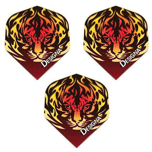 [AUSTRALIA] - Art Attack Designa DSX Collection Flaming Tiger Animal Flames 100 Micron Extra Strong Dart Flights (1 Set) 
