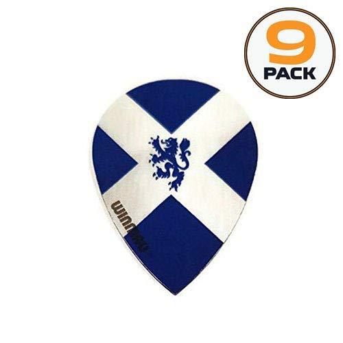 [AUSTRALIA] - Art Attack 9 Pack Winmau Scotland Flag Lion Scottish 75 Micron Strong Slim Pear Dart Flights 