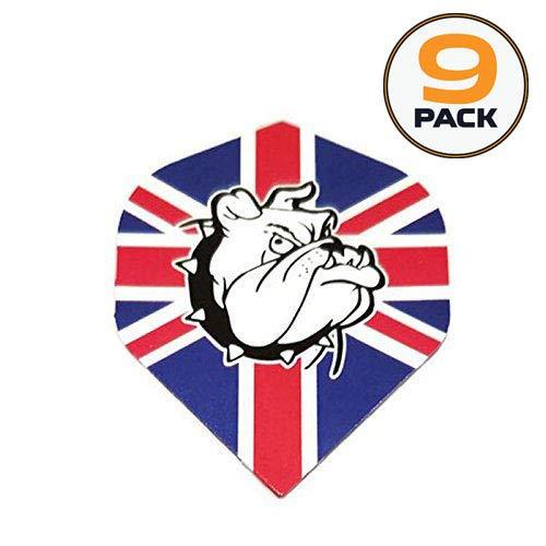[AUSTRALIA] - Art Attack 9 Pack Designa Metronic British Bulldog United Kingdom England 75 Micron Standard Strong Dart Flights 