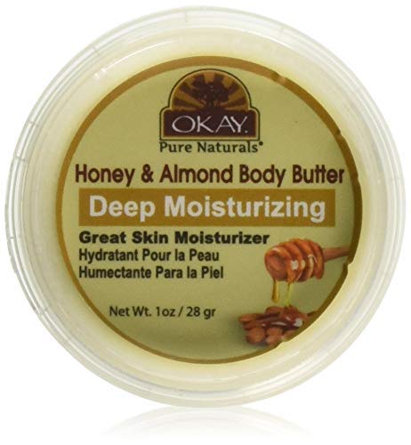 OKAY 100% Natural Honey and Almond Body Butter Deep Moisturizing Restores Moisture To Dry Damaged Skin Reduces Skin Damage Heals & Nourishes Made In USA 1oz 1 Ounce - BeesActive Australia