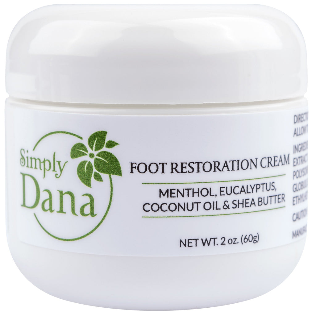 Simply Dana Foot Restoration Cream Menthol, Eucalyptus, Coconut Oil & Shea Butter 2 oz (60g) - BeesActive Australia