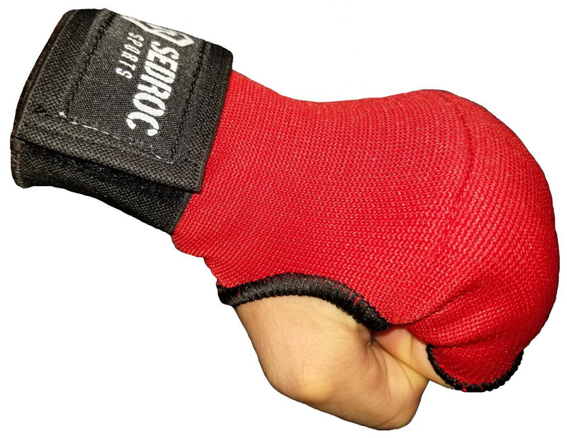 [AUSTRALIA] - Sedroc Boxing Gel Hand Wrap Gloves Knuckle Guards Shields Fist Wraps Inner Handwraps MMA Muay Thai Training Medium Red 