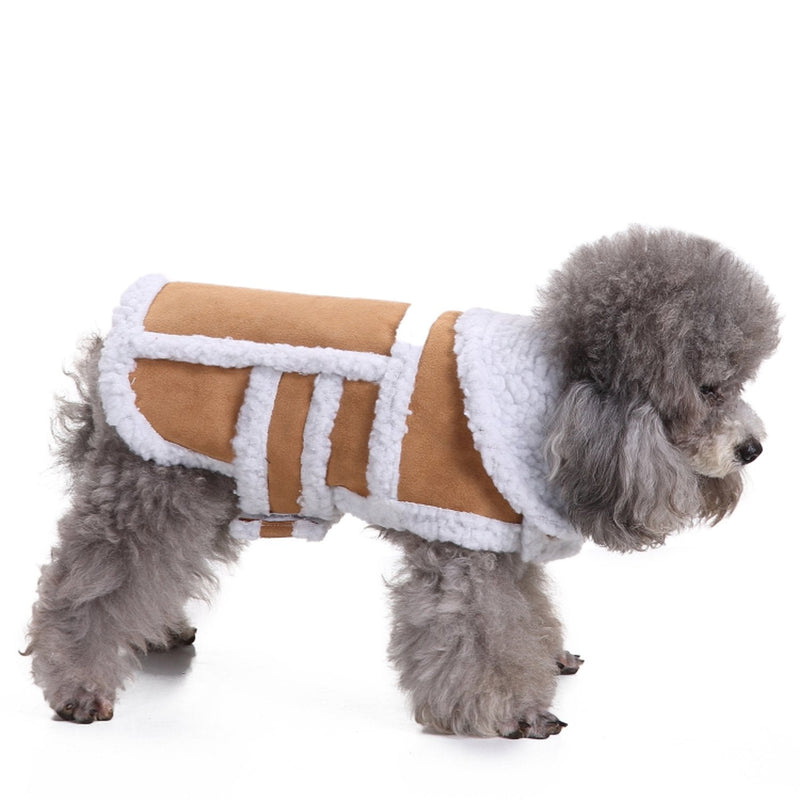 Rypet Small Dog Winter Coat - Shearling Fleece Dog Warm Coat for Small to Medium Breeds Dog Medium (8-12 lbs) Coffee - BeesActive Australia
