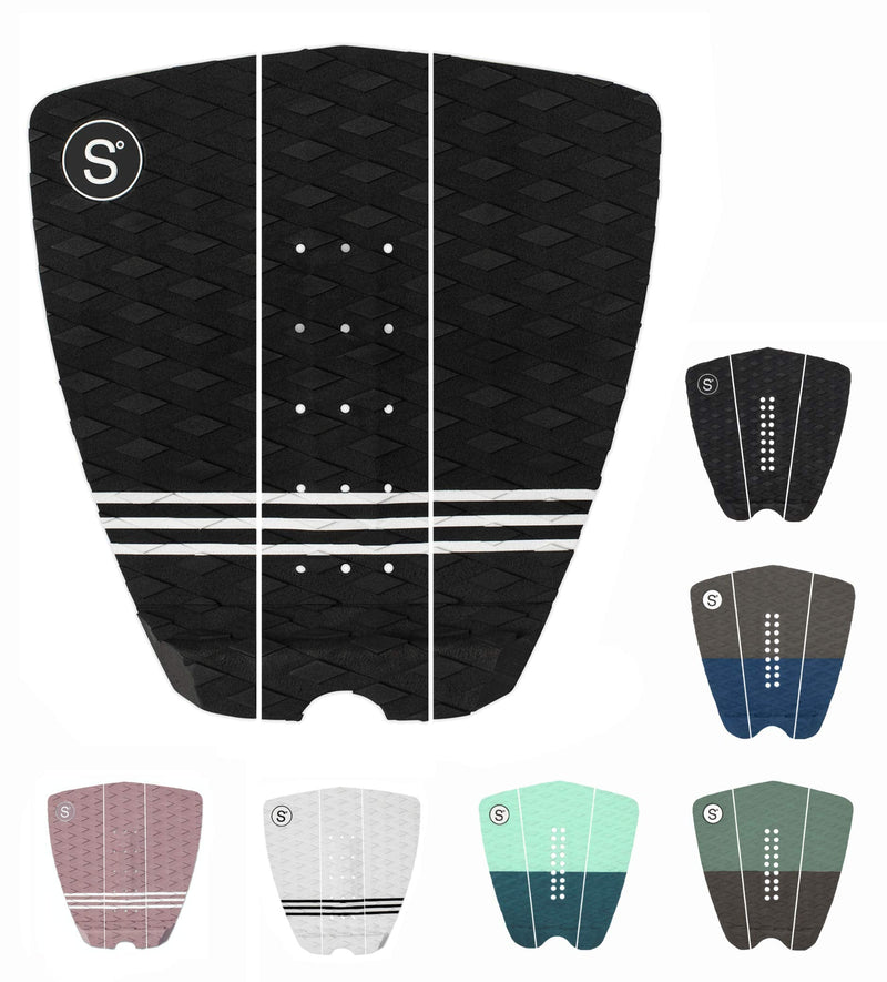 Sympl Surfboard Traction Pad  3 Piece Deck Pad for Surfing, Skimboarding  Maximum Grip  3M Adhesive  Fits Surfboards, Skimboard, Longboard, Fish [Black[ - BeesActive Australia