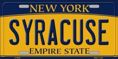 Smart Blonde Syracuse New York Background Novelty Metal Novelty License Plate LP-8959 - BeesActive Australia