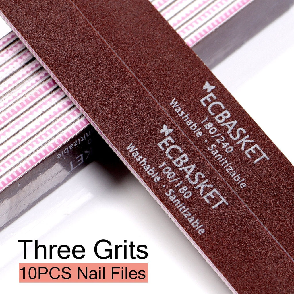 Nail Files for Acrylic Nails - Emery Board for Nails Professional Acrylic Nail File Double Sided Nail File for Natural Nails Acrylic Nails 100 180 240 Grit Washable Manicure Tools for Nail Salon Home - BeesActive Australia