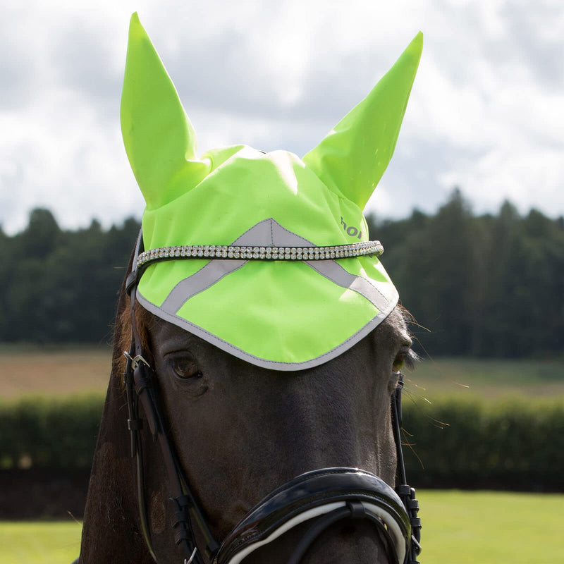 HORZE Reflective Ear Net Yellow Horse - BeesActive Australia