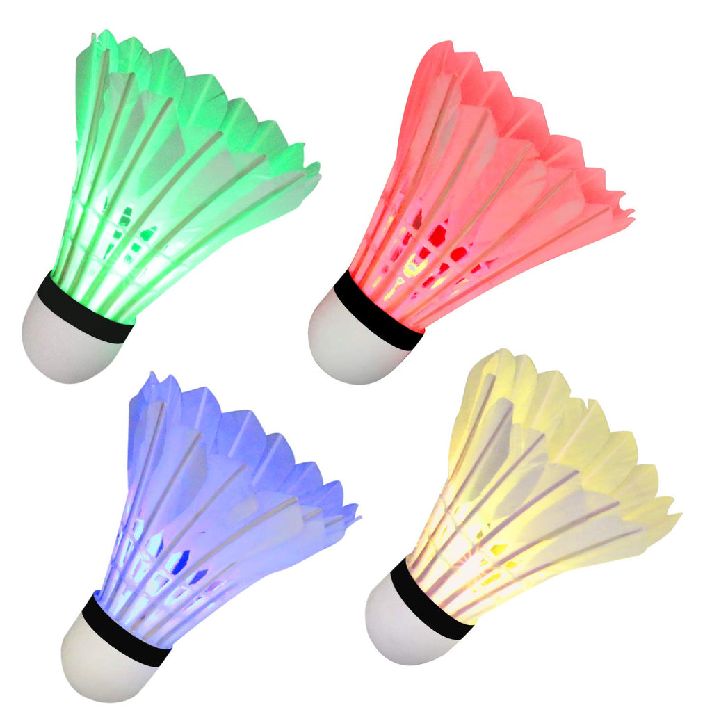 Novelty Place Led Badminton Shuttlecock Set Birdies for Yard Games, Outdoor Indoor Sports Toys (4 Pack) - BeesActive Australia