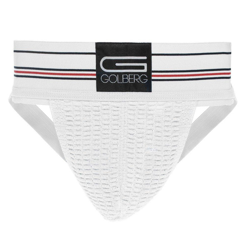 [AUSTRALIA] - GOLBERG G Athletic Supporter - Waistband Contoured for Comfort - Active White Color - Multiple Sizes Large / 38-42 Waist 