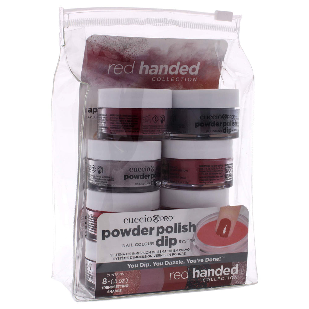 Cuccio Pro Powder Polish Nail Colour Dip System - Red Handed 8 X 0.5 Oz, 8count - BeesActive Australia