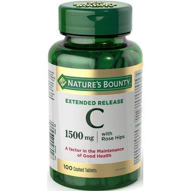 Nature's Bounty Extended Release Vitamin C-1500 mg with Rose Hips, 100 Tablets (Packaging May Vary) - BeesActive Australia