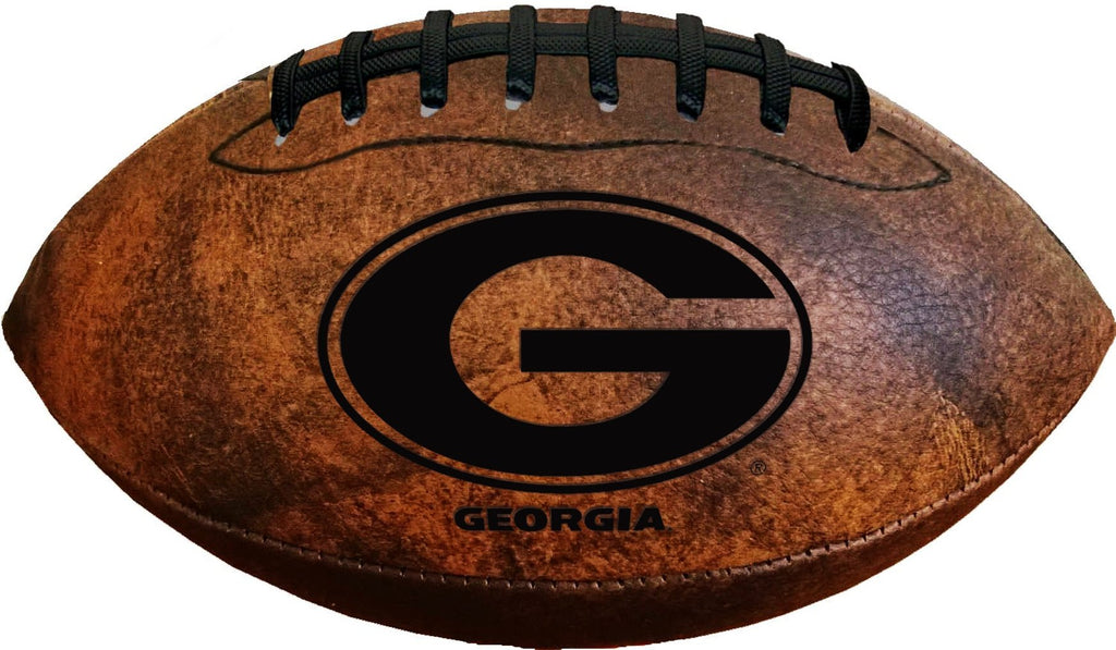 [AUSTRALIA] - Gulf Coast Sales NCAA Georgia Bulldogs Vintage Throwback Football, 9-inches, Brown 